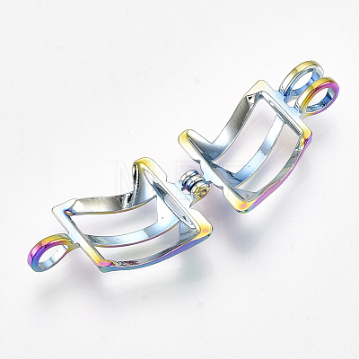 Plated Alloy Bead Cage Pendants PALLOY-S119-087-1