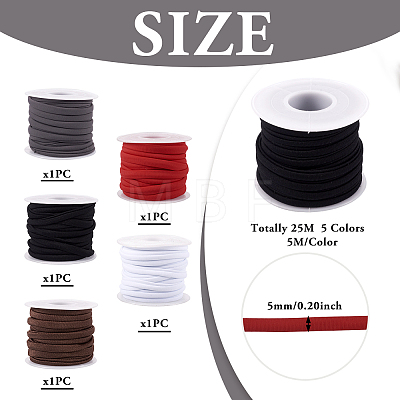 Cheriswelry 25m 5 Colors Soft Nylon Cord NWIR-CW0001-04-1