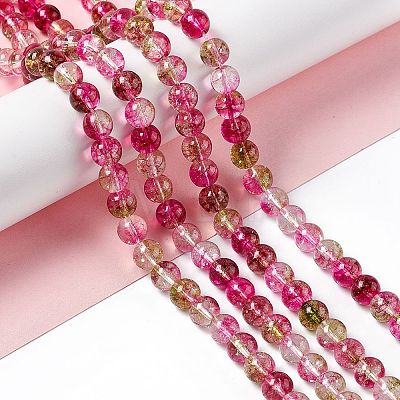 K9 Glass Imitation Cherry Quartz Beads Strand GLAA-G086-01B-1