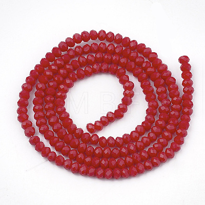 Opaque Solid Color Glass Beads Strands X-GLAA-S178-14B-02-1