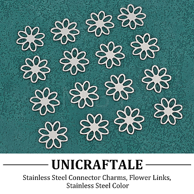 Unicraftale 30Pcs 201 Stainless Steel Connector Charms STAS-UN0052-89-1