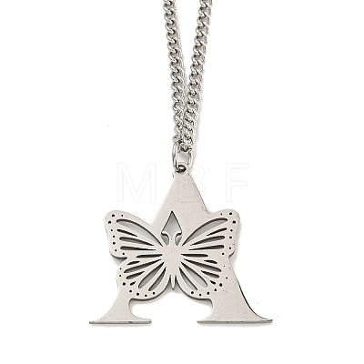 201 Stainless Steel Necklaces NJEW-Q336-01A-P-1