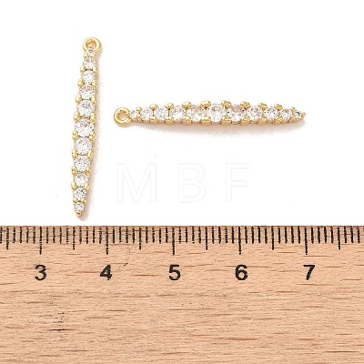 Brass Micro Pave Clear Cubic Zirconia Pendants KK-E098-03G-1