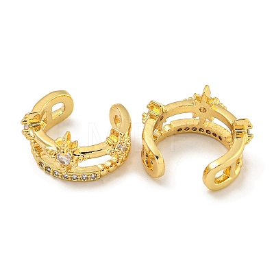 Brass Cuff Earrings for Women EJEW-C104-117G-1