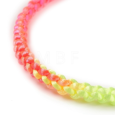 Rainbow Color Polyester Braided Adjustable Bracelet Making for Women BJEW-F454-06-1