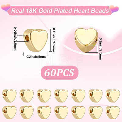 60Pcs Long-Lasting Plated Brass Beads KK-BBC0024-79-1