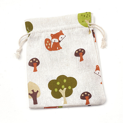 Polycotton(Polyester Cotton) Packing Pouches Drawstring Bags ABAG-S003-05-M-1