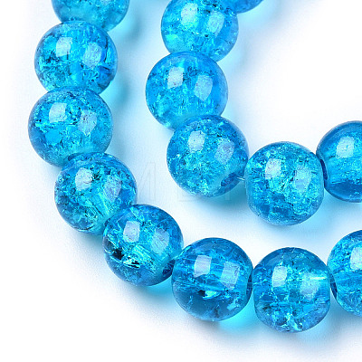 Spray Painted Crackle Transparent Glass Beads Strands CCG-Q001-6mm-06-A-1