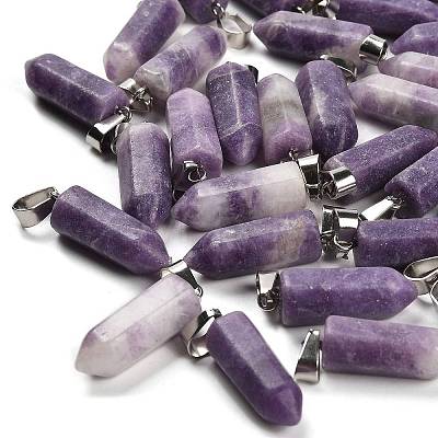 Natural Lepidolite Pendants G-Z067-07P-15-1