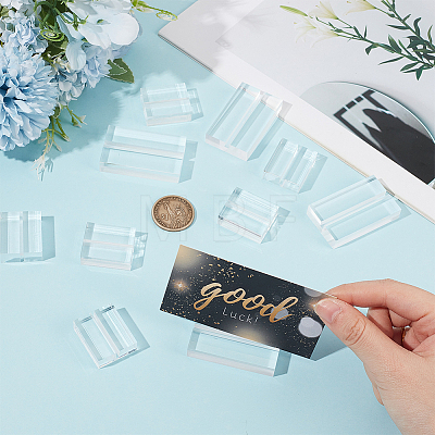 12Pcs 2 Styles Rectangle Acrylic Name Card Holder AJEW-GF0015-03-1