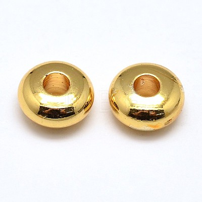 Brass Flat Round Spacer Beads KK-M085-22G-NR-1
