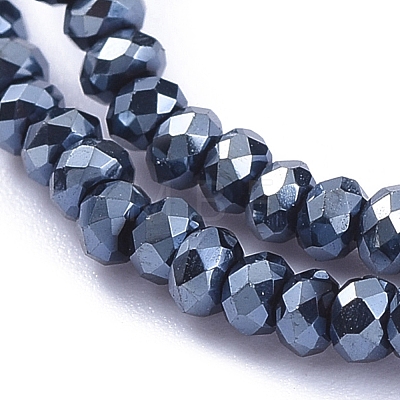 Electroplate Glass Beads Strands X-GLAA-F079-EP04-1