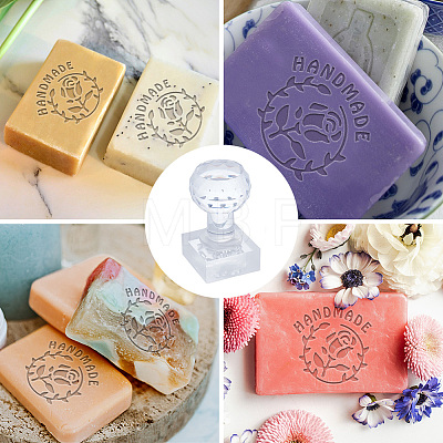 Clear Acrylic Soap Stamps DIY-WH0438-026-1