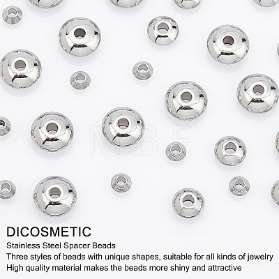 150Pcs 3 Style 304 Stainless Steel Spacer Beads STAS-DC0004-87-1