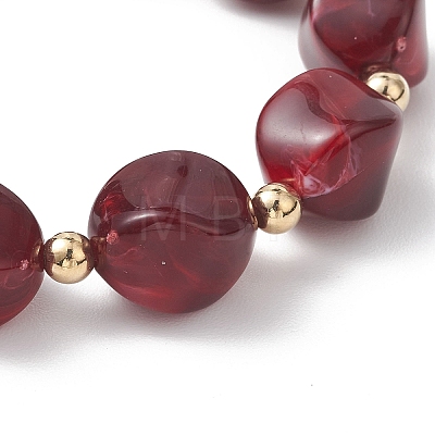 Acrylic Imitation Gemstone Beads Stretch Bracelets for Women BJEW-JB13236-02-1