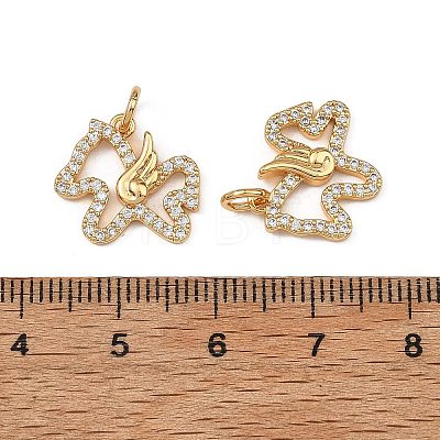 SHEGRACE Brass Micro Pave Clear Cubic Zirconia Charms XGRQ4S997-749G-1