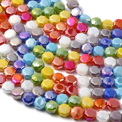 Electroplated Glass Beads Strands EGLA-A048-01A-01-1