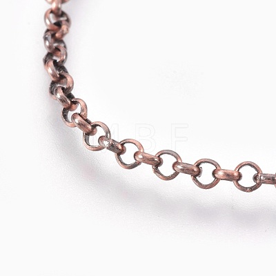 Iron Rolo Chain Necklace Making KK-F763-08R-1