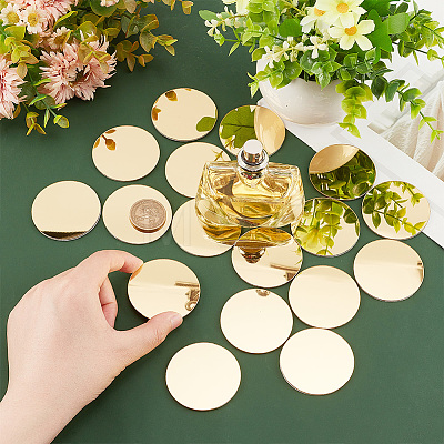   50 Sheets 3D Acrylic Round Mirror Wall Stickers DIY-PH0013-23-1