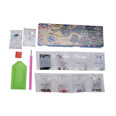 5D DIY Diamond Painting Stickers Kits For ABS Pencil Case Making DIY-F059-35-1