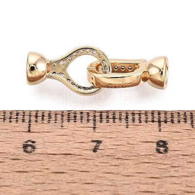 Brass Micro Pave Clear Cubic Zirconia Fold Over Clasps KK-Q074-15G-1