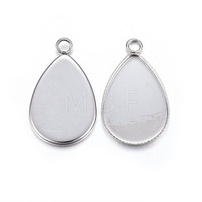Tarnish Resistant 304 Stainless Steel Pendant Cabochon Settings LS-STAS-P210-09P-01-1