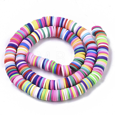 Handmade Polymer Clay Beads Strands CLAY-R089-6mm-048-1