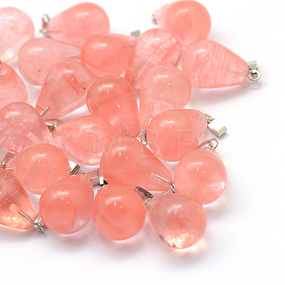 Teardrop Natural & Synthetic Mixed Stone Pendants G-Q435-M-1