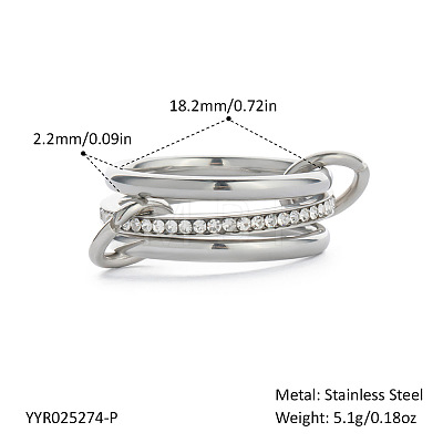 304 Stainless Steel Finger Rings for Women QA6774-2-1