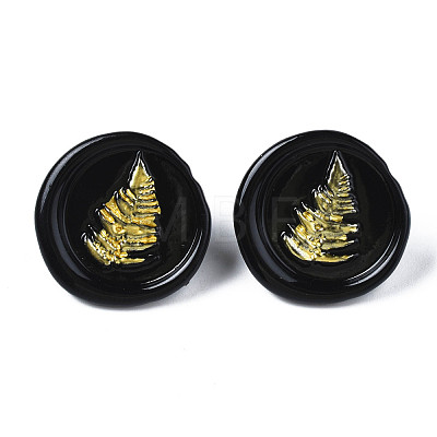 Flat Round with Sailboat Stud Earrings for Women EJEW-N046-014-NR-1