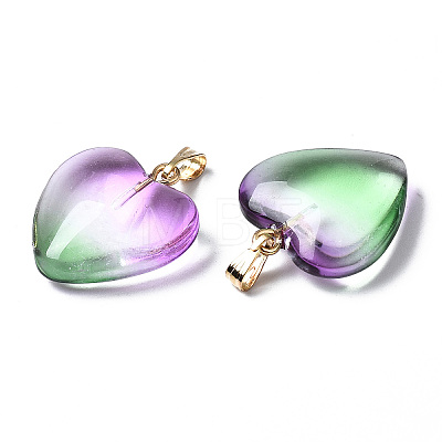 Two Tone Spray Painted Glass Pendants X-GLAA-N035-016-C01-1