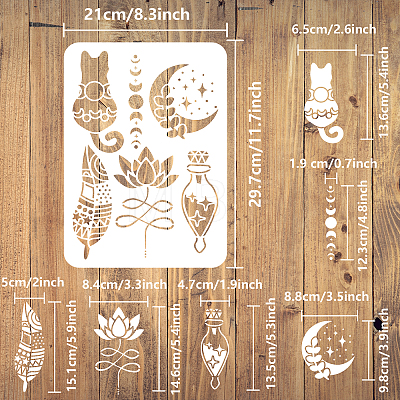 Plastic Drawing Painting Stencils Templates DIY-WH0396-498-1