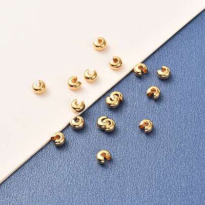 Brass Crimp Beads Covers X-KK-F824-036C-G-1