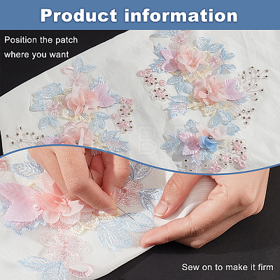  2Pair 2 Style Polyester Embroidery Costume Accessories DIY-NB0007-16-1