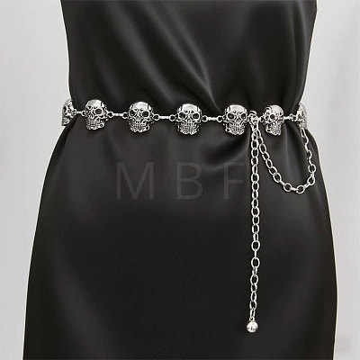 Halloween Alloy Skull Link Chain Waist Belly Chains for Women FS-WG87A63-01-1