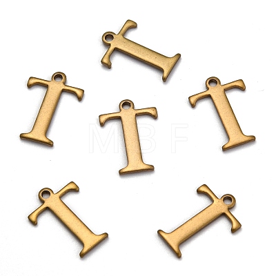 304 Stainless Steel Alphabet Charms STAS-H122-T-AB-1