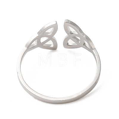 304 Stainless Steel Open Cuff Ring RJEW-Z026-06P-1