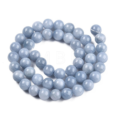 Natural Dyed Yellow Jade Beads Strands G-R271-8mm-YXS18-01-1