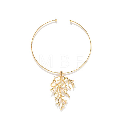 Alloy Branch Coral Shape Pendant Cuff Choker Necklaces for Women FS-WG57A45-01-1