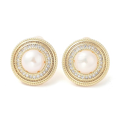 Natural Pearl Ear Studs EJEW-P285-04G-1