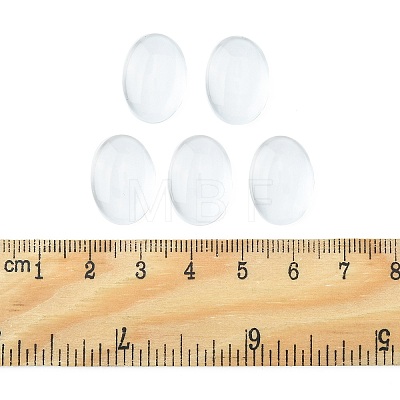Transparent Oval Glass Cabochons X-GGLA-R022-18x13-1