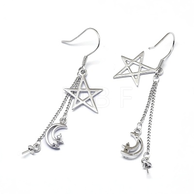 925 Sterling Silver Dangle Earring Findings STER-L057-055P-1