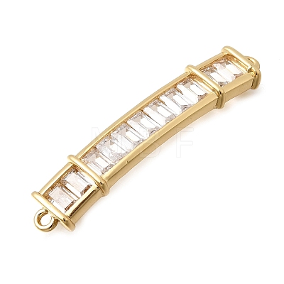 Brass Pave Clear Cubic Zirconia Links Connector Charms KK-K426-01G-1