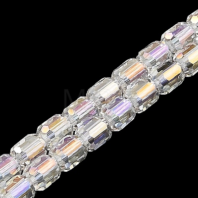 Electroplate Transparent Glass Beads Strands GLAA-C029-02A-09-1