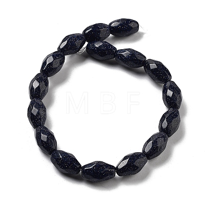 Synthetic Blue Goldstone Beads Strands G-P520-C25-01-1