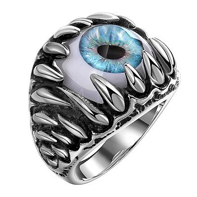 Unique 316L Stainless Steel Men Rings RJEW-BB06668-10-1
