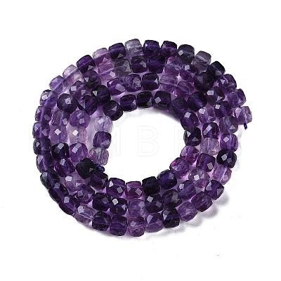 Natural Purple Fluorite Beads Strands G-P553-E02-03-1