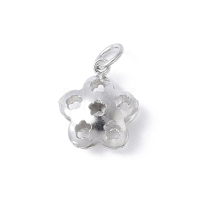 925 Sterling Silver Hollow Flower Charms STER-M093-03P-1