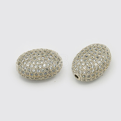 Brass Cubic Zirconia Beads ZIRC-F001-45P-1