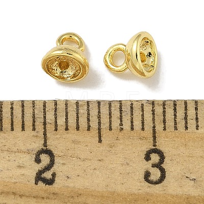 Brass Bead Cap Pendant Bails KK-P284-15G-01-1